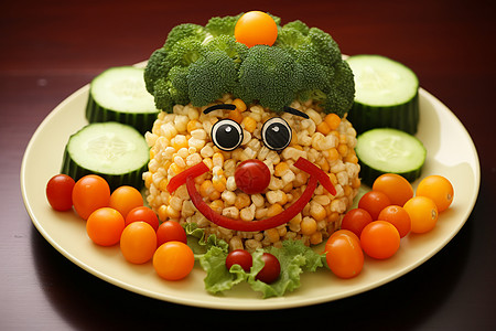 舒芙蕾拼盘健康饮食的蔬果拼盘背景