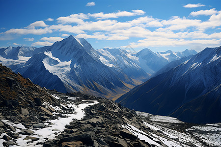 冬季喜马拉雅山脉的美丽景观图片