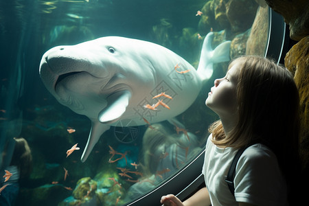 海洋馆里的动物白鲸图片