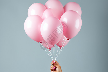 浪漫的粉色气球图片