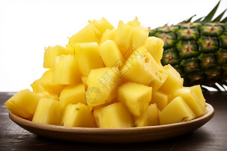 桌面上健康的菠萝图片