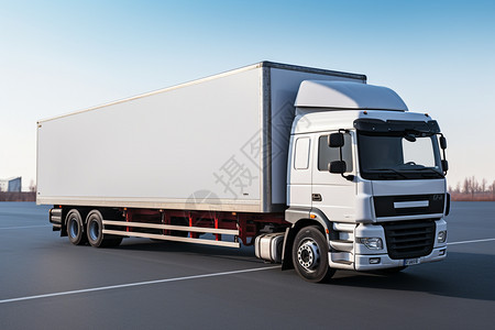 运输货物的白色卡车背景图片
