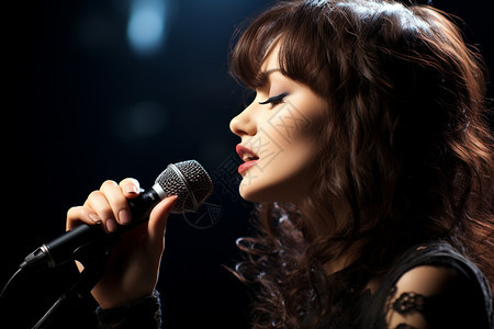 唱歌的美丽女性背景图片