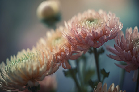淡粉色菊花的特写镜头图片