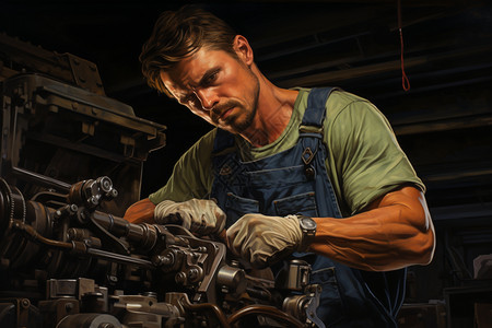 维修机器的工业男性图片