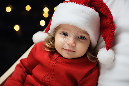 带着圣诞帽的宝宝背景图片