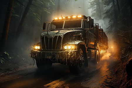 森林里的科技卡车图片
