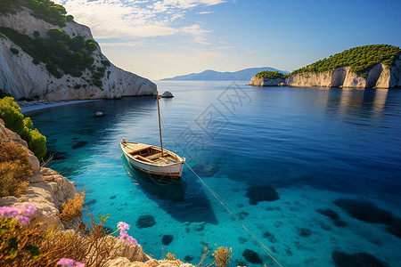 夏季度假海滩的美丽景观图片