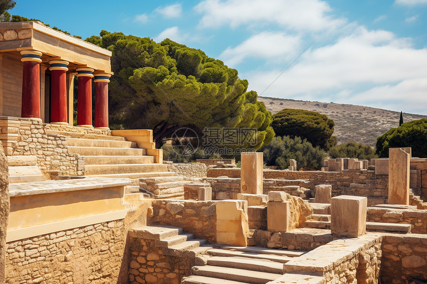古希腊的廊柱建筑图片
