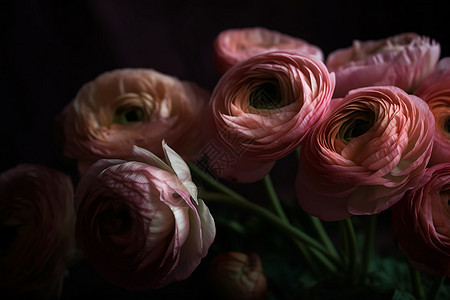 优雅的花毛茛花束图片
