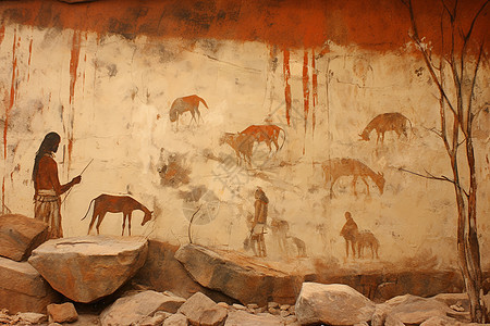 远古时期的岩石壁画图片
