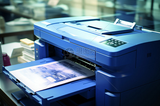 现代办公室的打印机图片