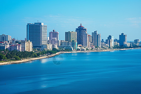 海边的城市建筑图片