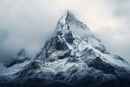 梦幻般的雪山风景背景图片