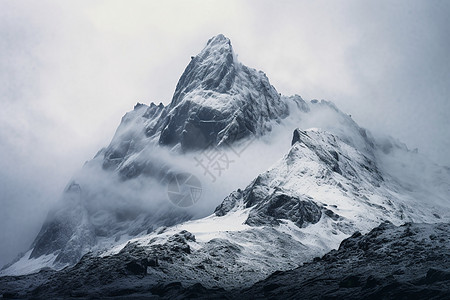 唯美壮丽的雪山背景图片