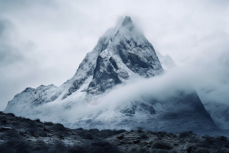 云中山峰背景图片