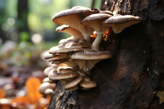 天然食物的野生蘑菇图片