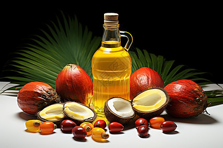 热带地区的椰子油和椰子图片