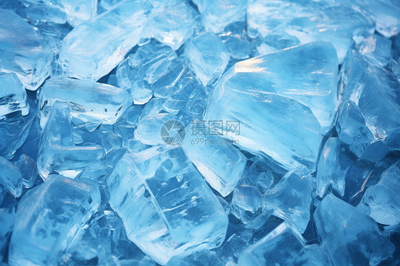 蓝色的冰块图片