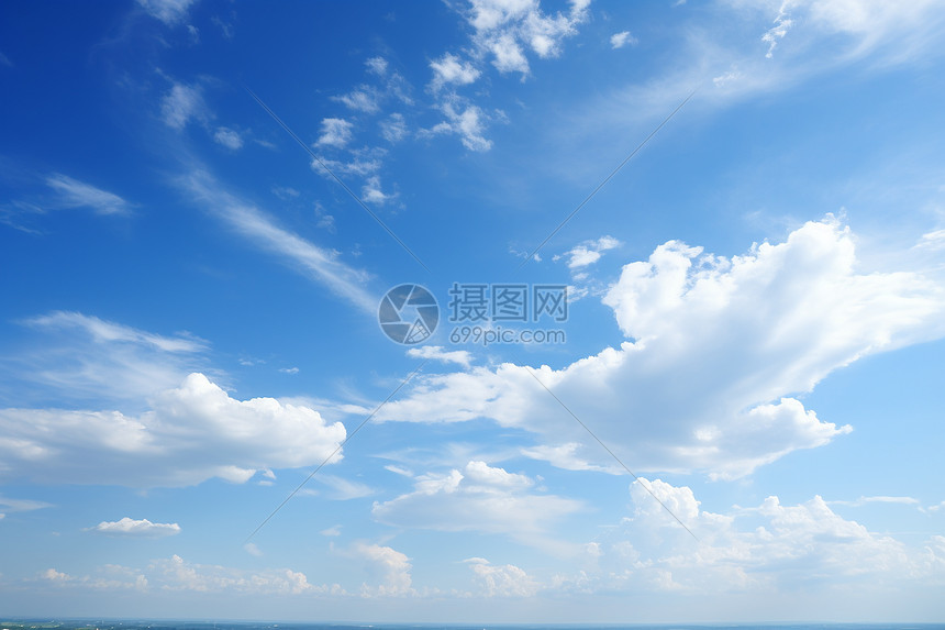 夏日天空中的白云图片