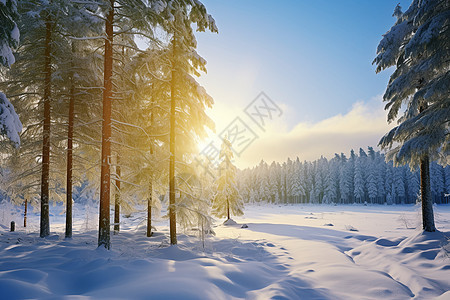 冰雪乡村风光图片