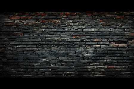 乡村复古黑色砖墙背景图片