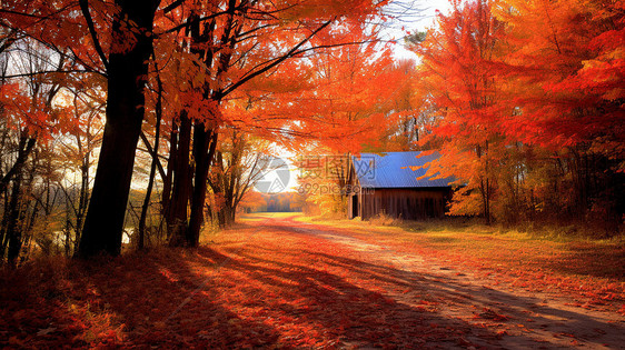 秋天里的乡村生活图片