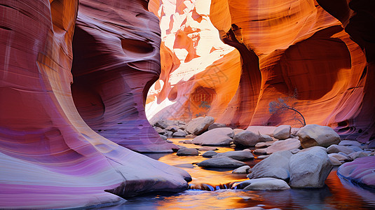 壮观的红色岩石峡谷景观图片