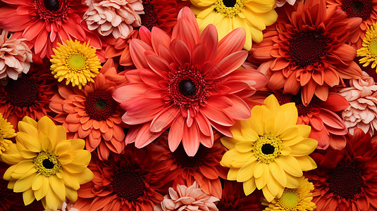 绽放的多彩鲜花背景图片