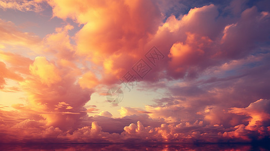 黄昏下绚丽的云层图片