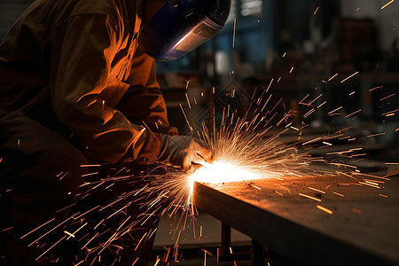 工厂中焊接的工人图片
