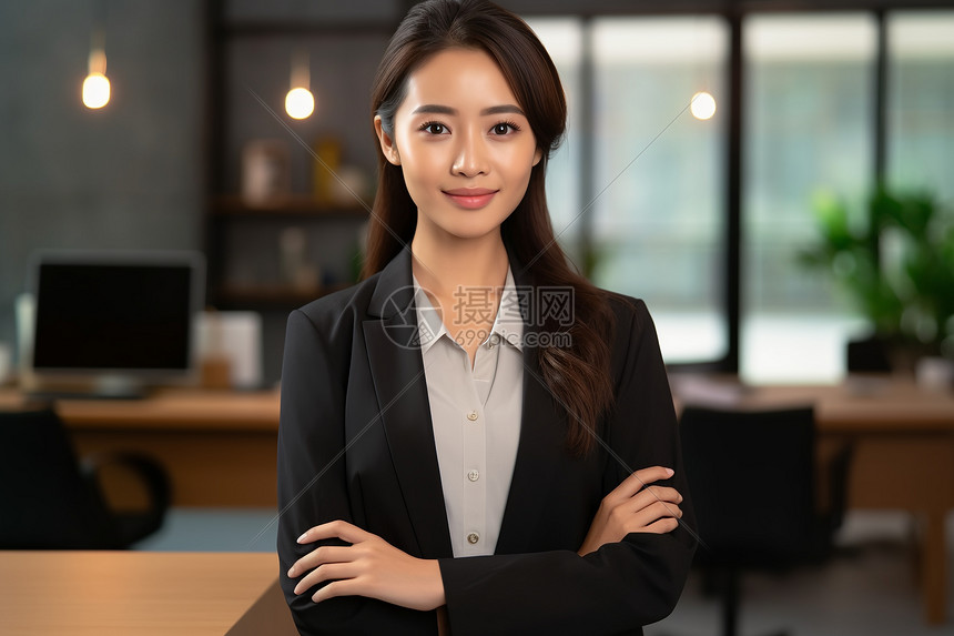 办公室中自信的职场女性高清图片下载-正版图片600656879-摄图网