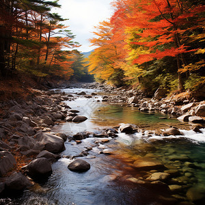 静谧的林中小溪景观图片