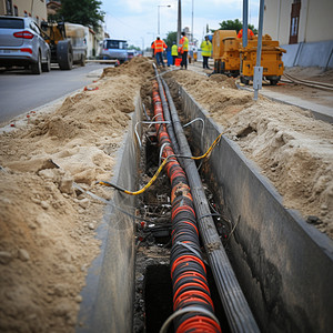 城市道路下的管道图片