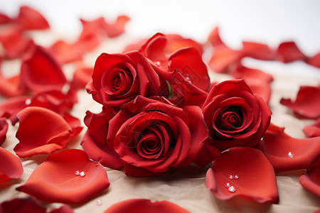 红色的浪漫玫瑰花背景图片