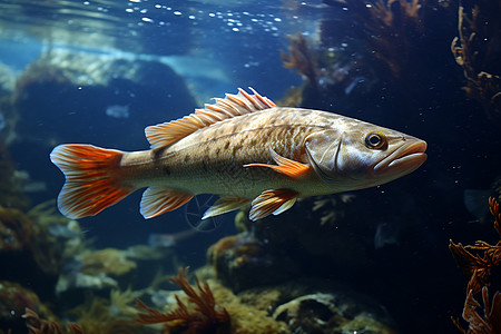 大西洋深海潜游的野生生物高清图片