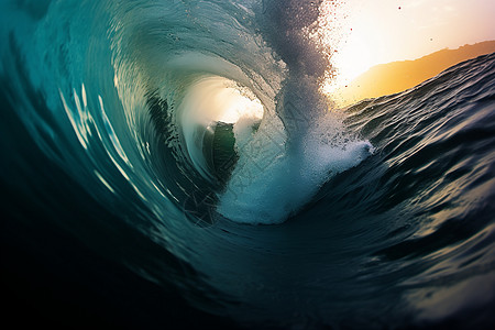 大海中的巨浪图片