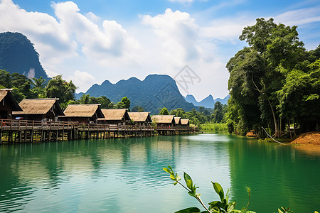 绿波廊绿波荡漾的湖面背景