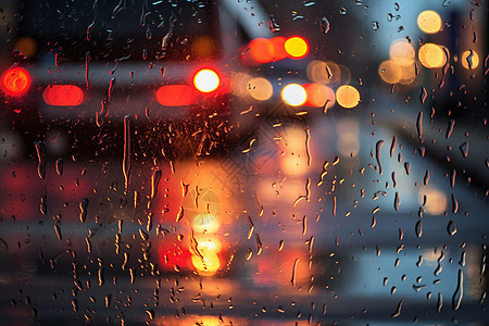 冬天雨夜的车窗图片