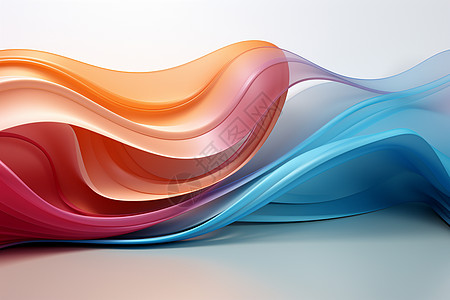彩色波浪曲线抽象彩色波浪背景