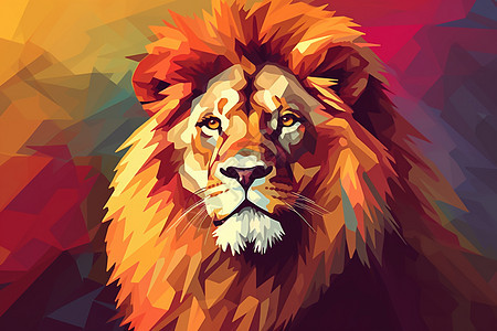 多彩鲜艳的狮子背景图片