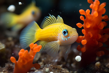 海底黄色鱼儿图片