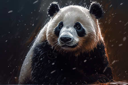 软毛的可爱熊猫图片
