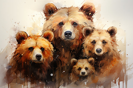 温暖的熊熊家庭图片