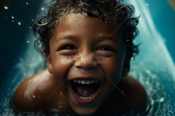 游泳池欢乐的小孩图片