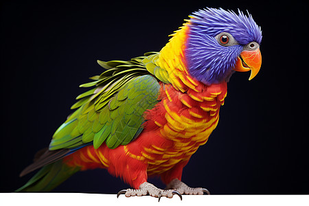 彩虹色的鹦鹉图片