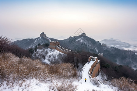 雪山上的一条长廊图片