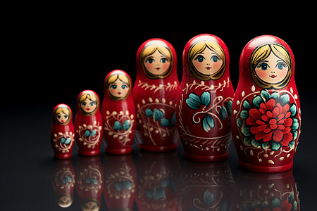 手工绘制的俄罗斯套娃图片