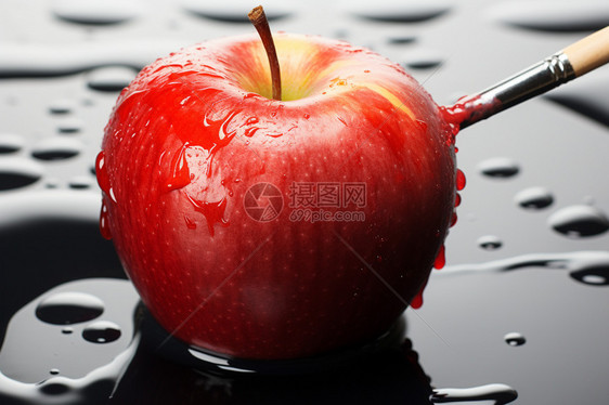 生动形象的水彩苹果图片