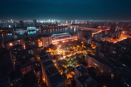 城市璀璨的夜光图片